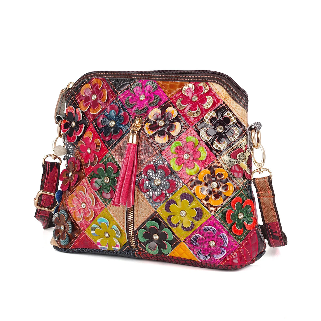 Festival Colours Flowers & Mosaics Shoulder Handbag - Festigal