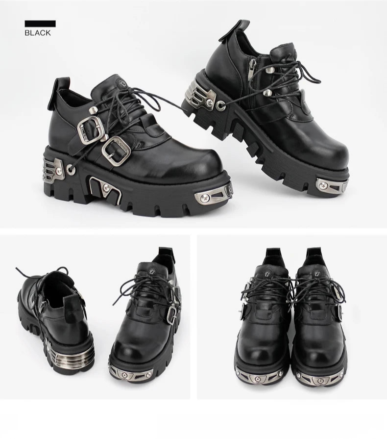 Futuristic Metal Platform Shoes - Festigal