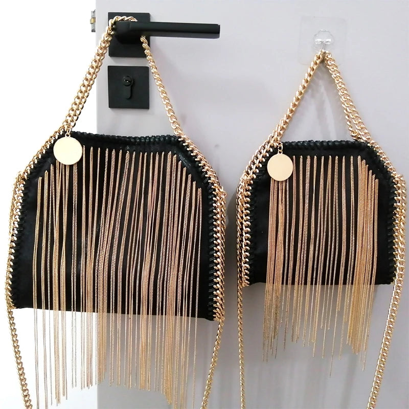 Faux Leather Tassel Bag - Festigal