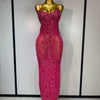 Rhinestone Mesh Maxi Dress