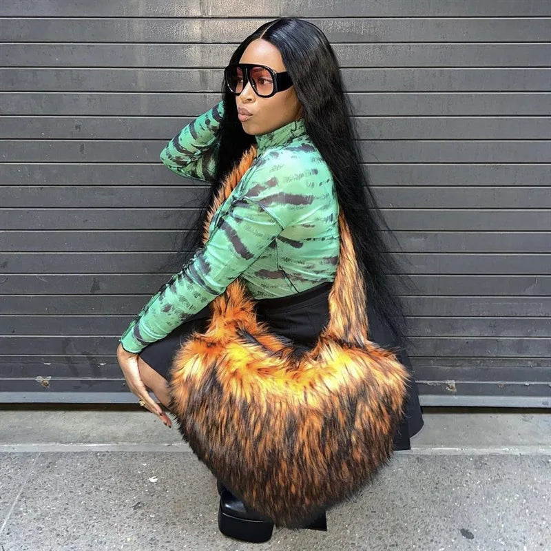 Faux Fox Heart Crossbody Bag - Festigal