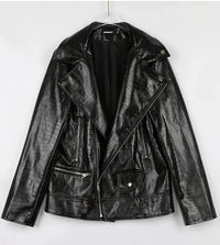 Men's Faux Crocodile Leather Jacket