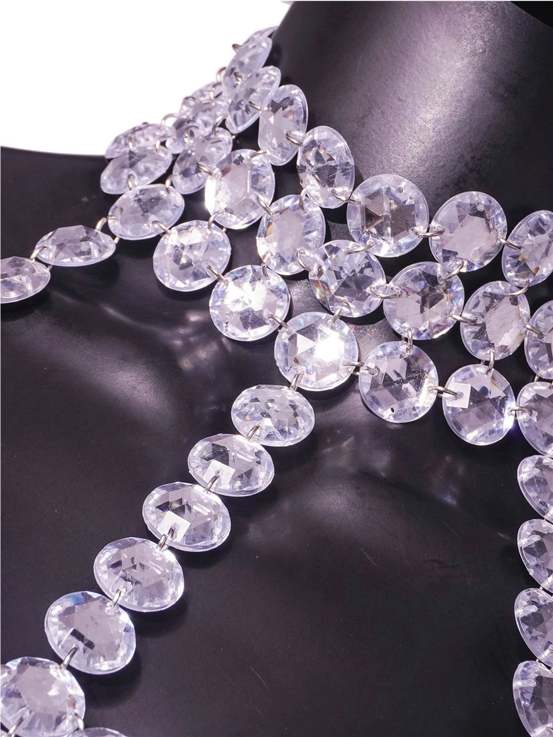 Rhinestone Halter Neck Crop Top - Festigal