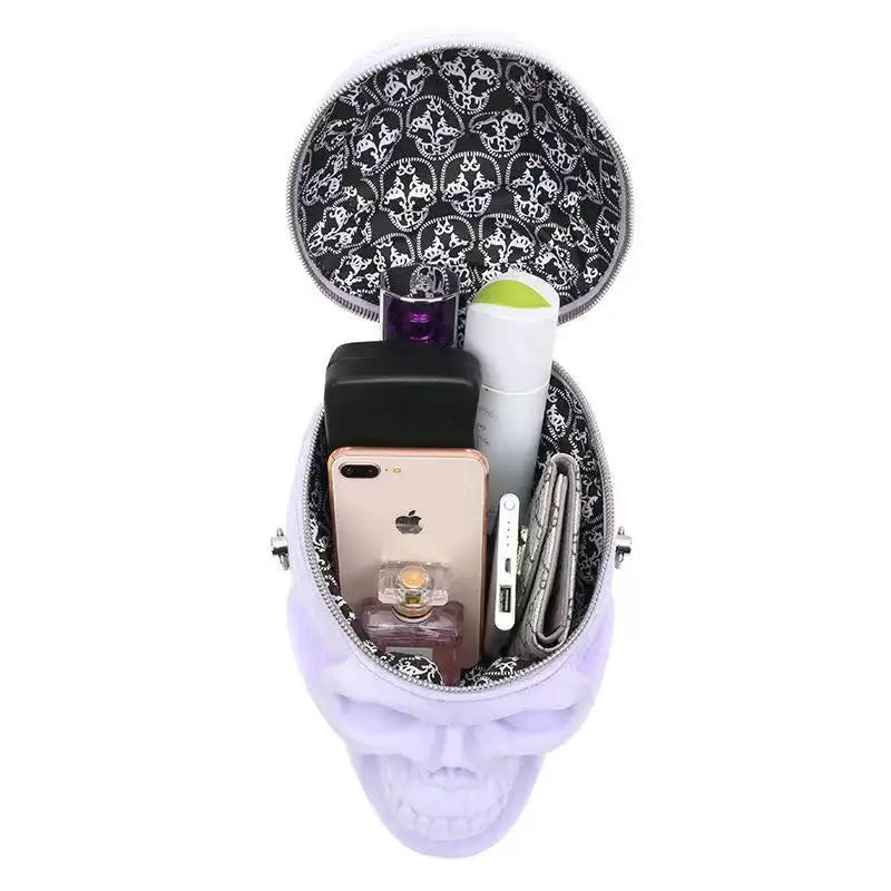 3D Velvet Skull Crossbody Bag