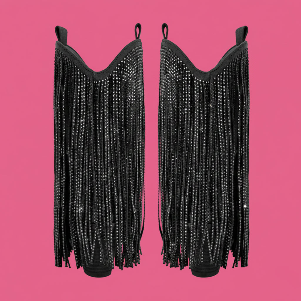 Tassel Rhinestone Cowgirl Boots