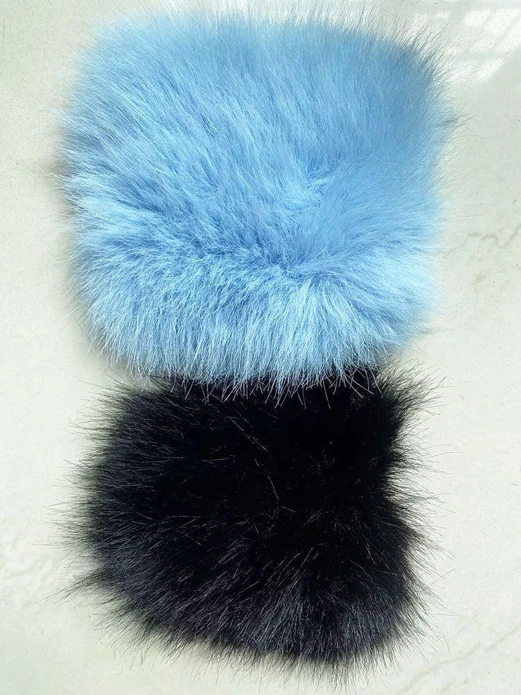 Cropped Striped Faux Fur Coat - Festigal