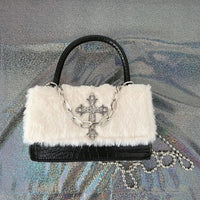 Faux Fur Gothic Crossbody Bag