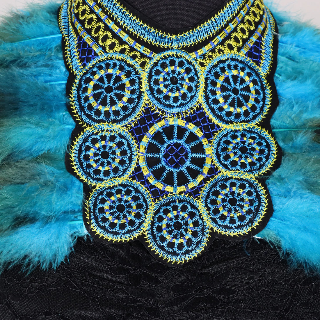 Men's Feather Embroidered Shawl - Festigal