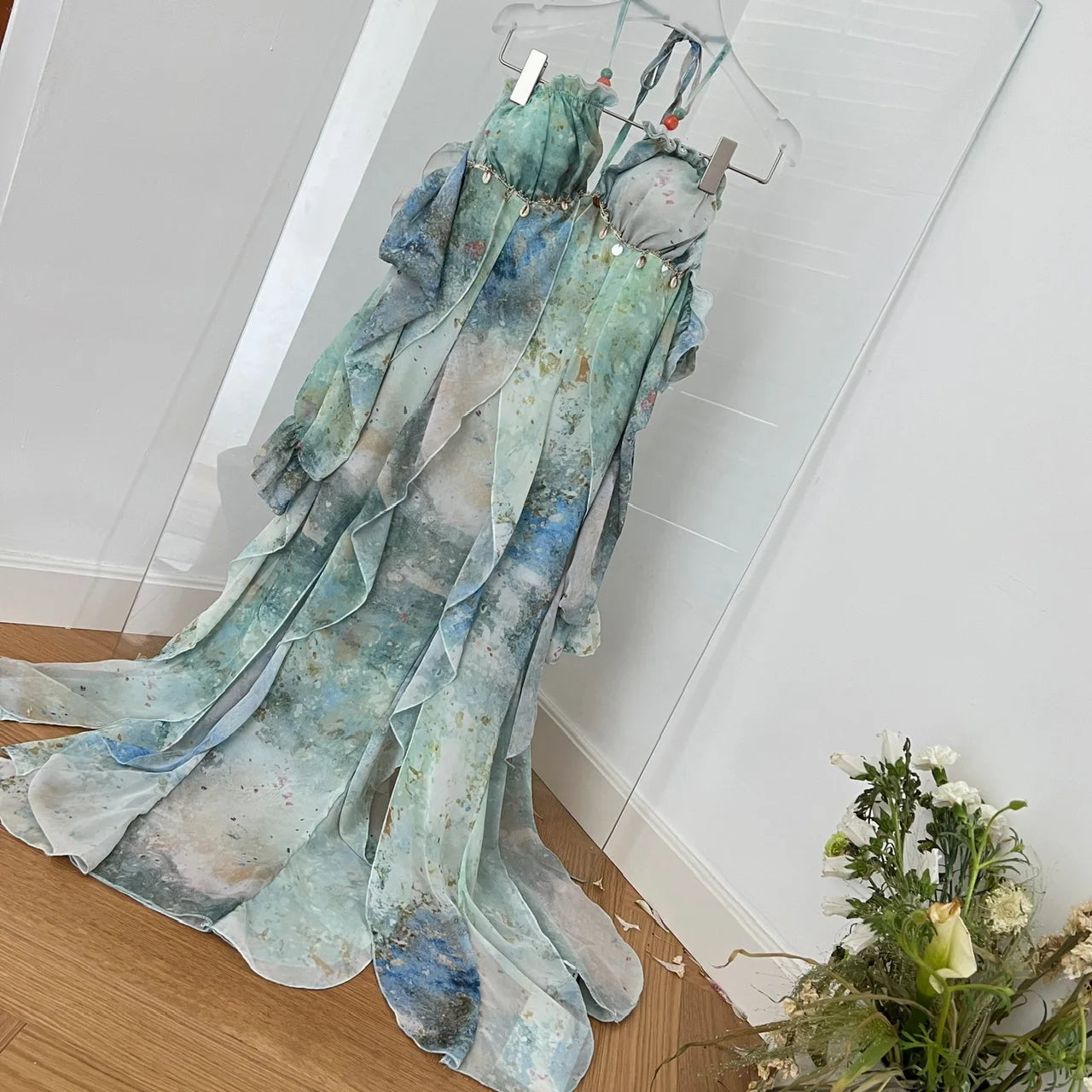 Beach Ruffle Maxi Dress