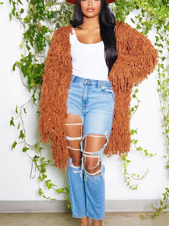 Oversized Tassel Cardigan - Festigal