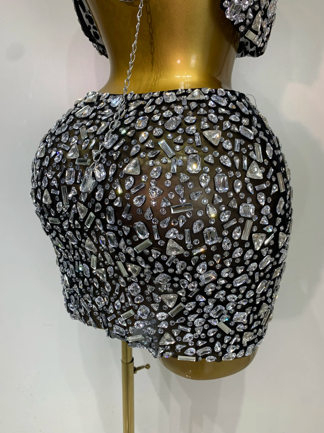 Rhinestone Tank Top & Mini Skirt Set