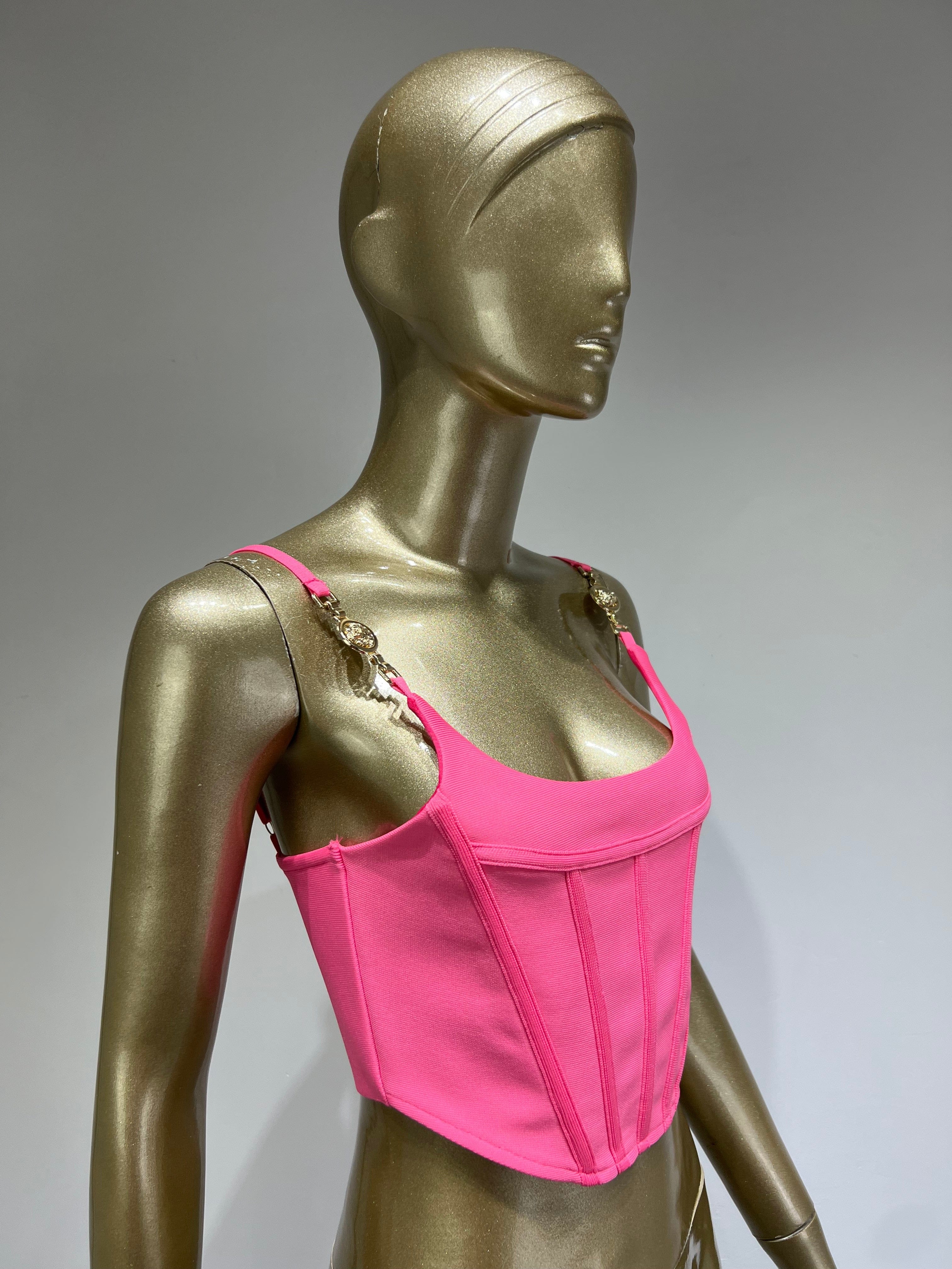 Gwen Pink Crop Corset - Festigal