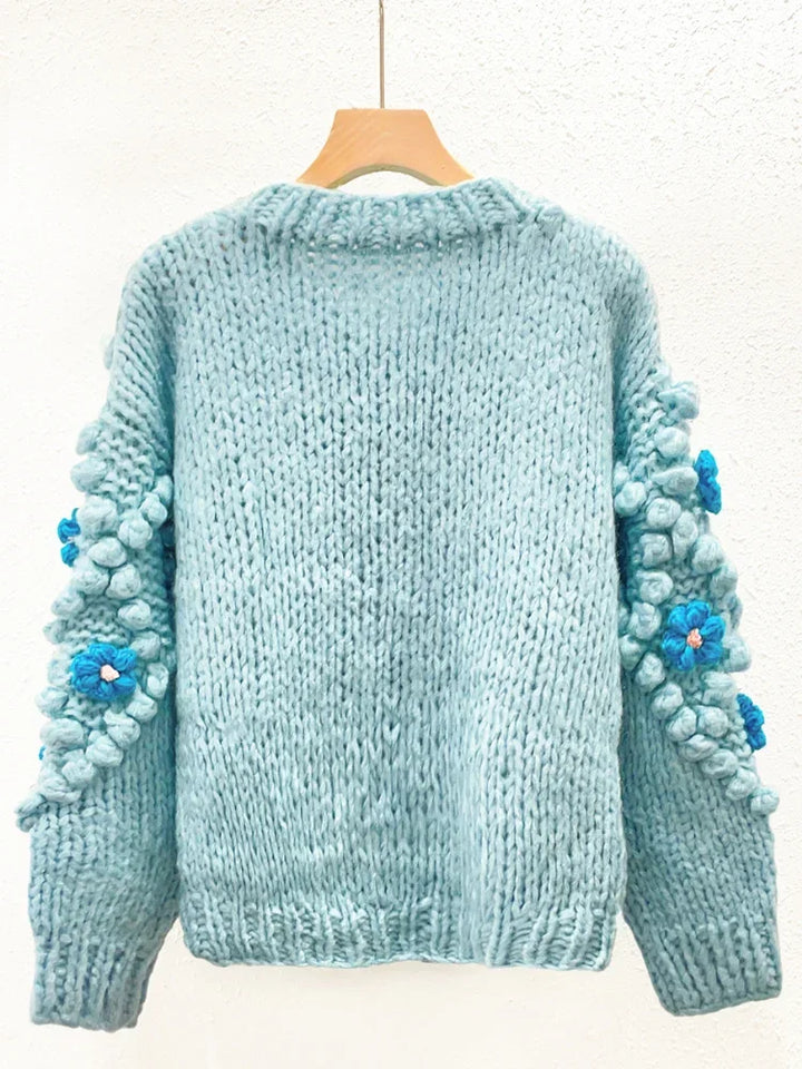 Crochet Flower Mohair Cardigan - Festigal