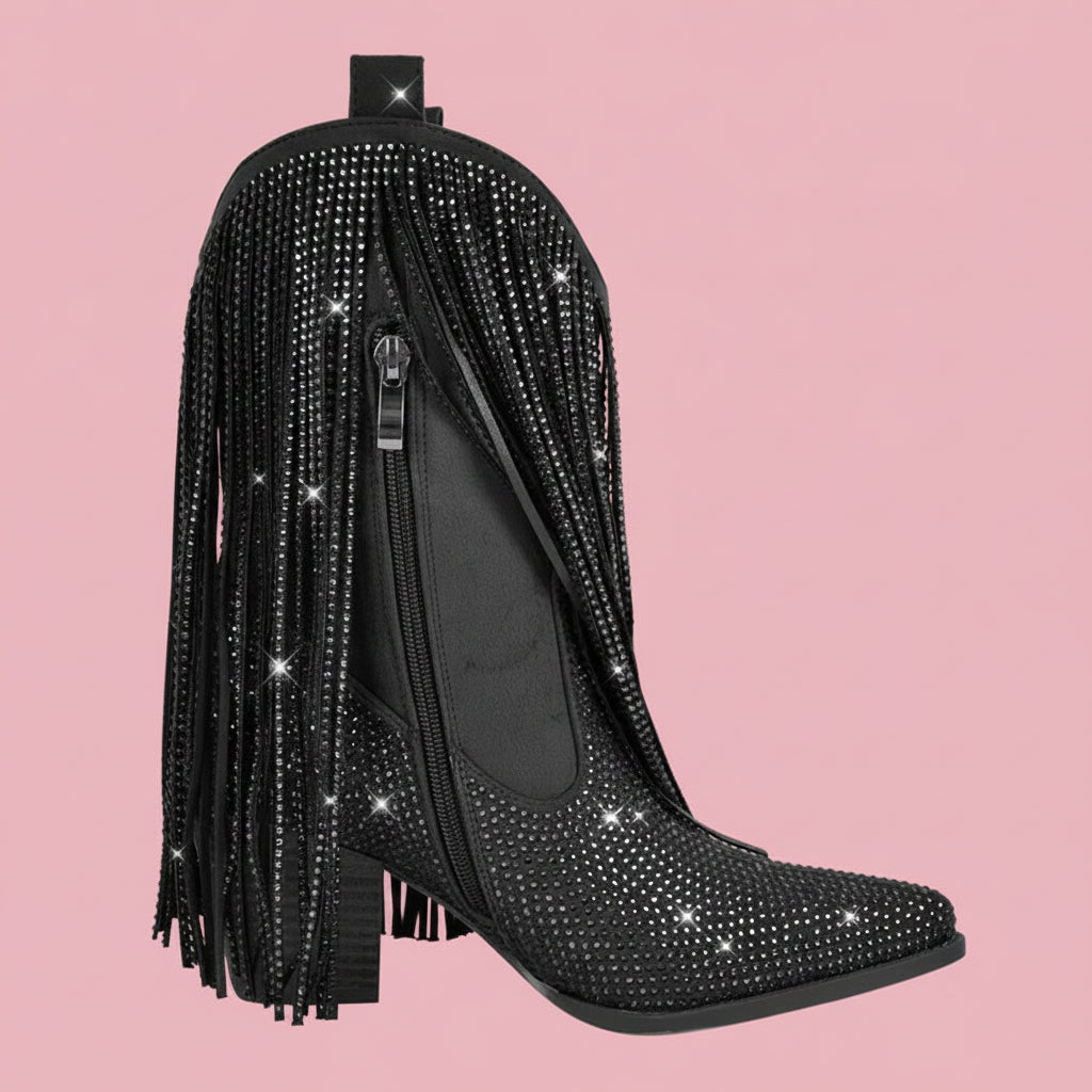 Tassel Rhinestone Cowgirl Boots
