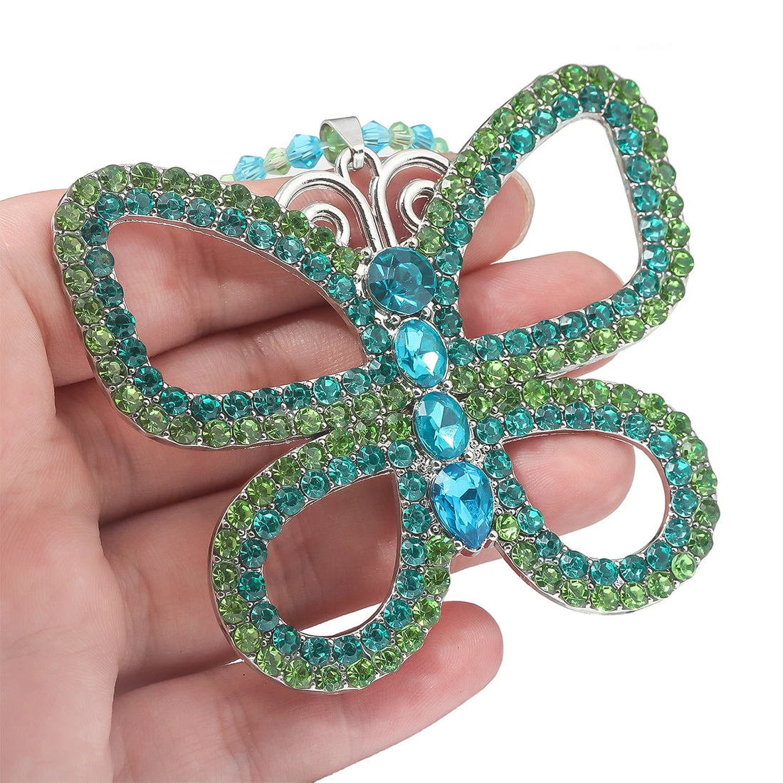 Rhinestone Butterfly Necklace - Festigal