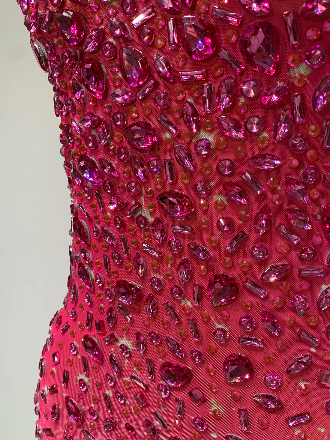 Rhinestone Mesh Maxi Dress