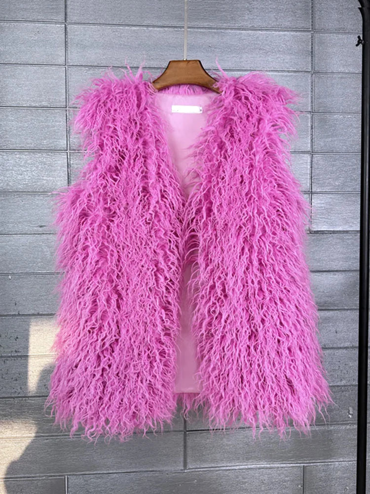 Faux Mongolian Fur Gilet - Festigal