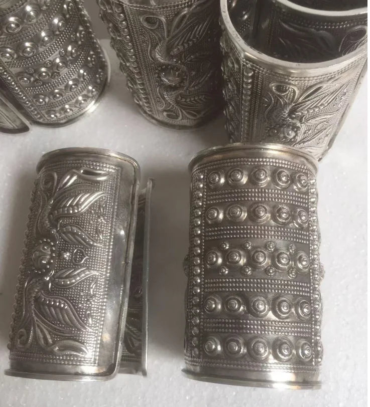 2 x Tibetan Floral Carved Bracelets - Festigal