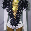 Heavily Embellished Star Bodysuit
