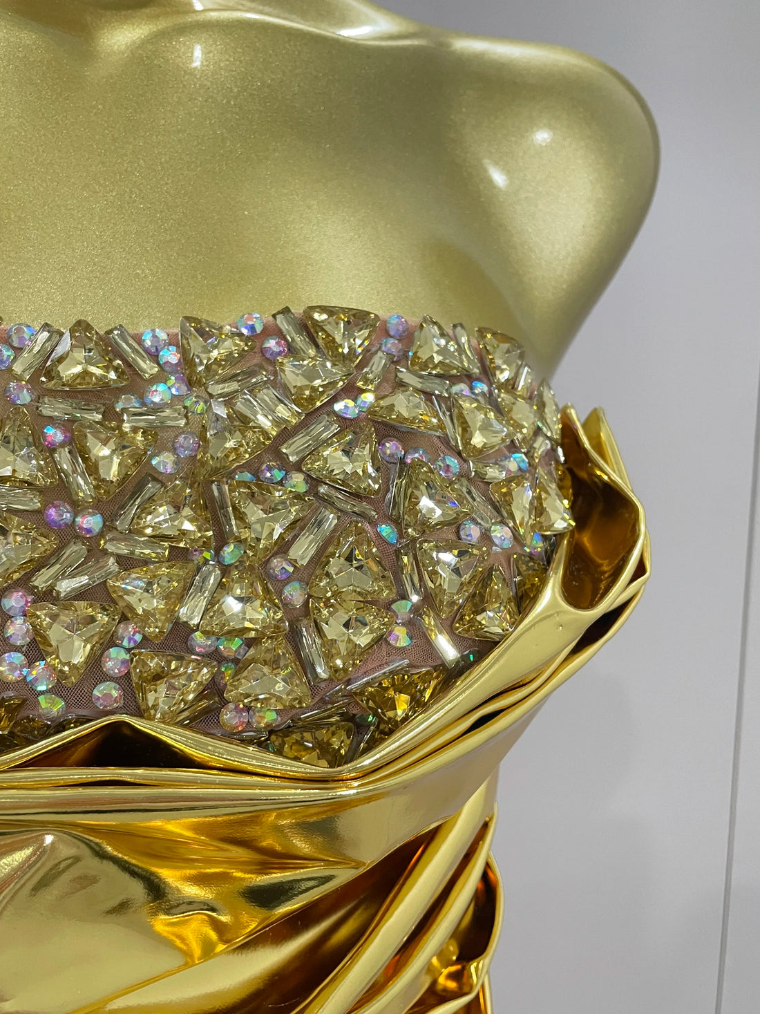 Gold Sequin Ruched Strapless Dress - Festigal