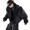 Men's Faux Fur Patchwork Coat - Festigal