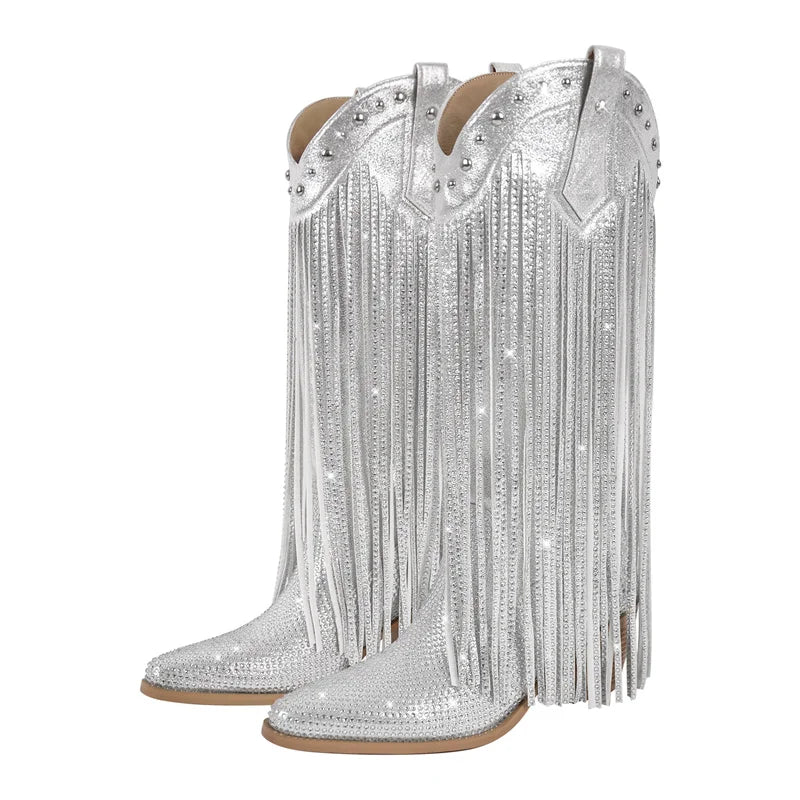 Rhinestone Tassel Cowgirl Boots