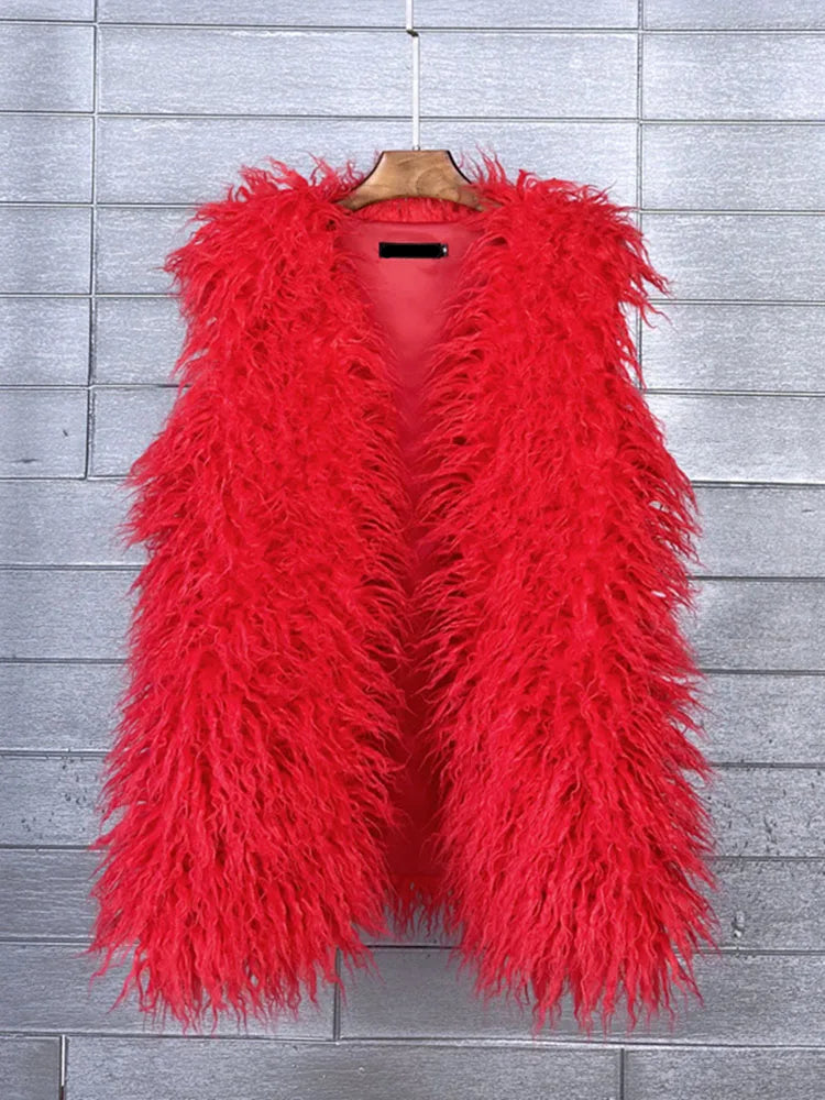 Faux Mongolian Fur Gilet - Festigal