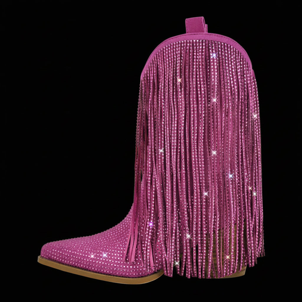 Tassel Rhinestone Cowgirl Boots