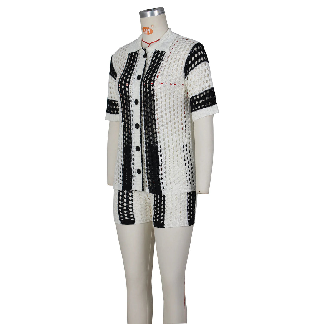 Striped Hollow Out Two-Piece Set - Festigal