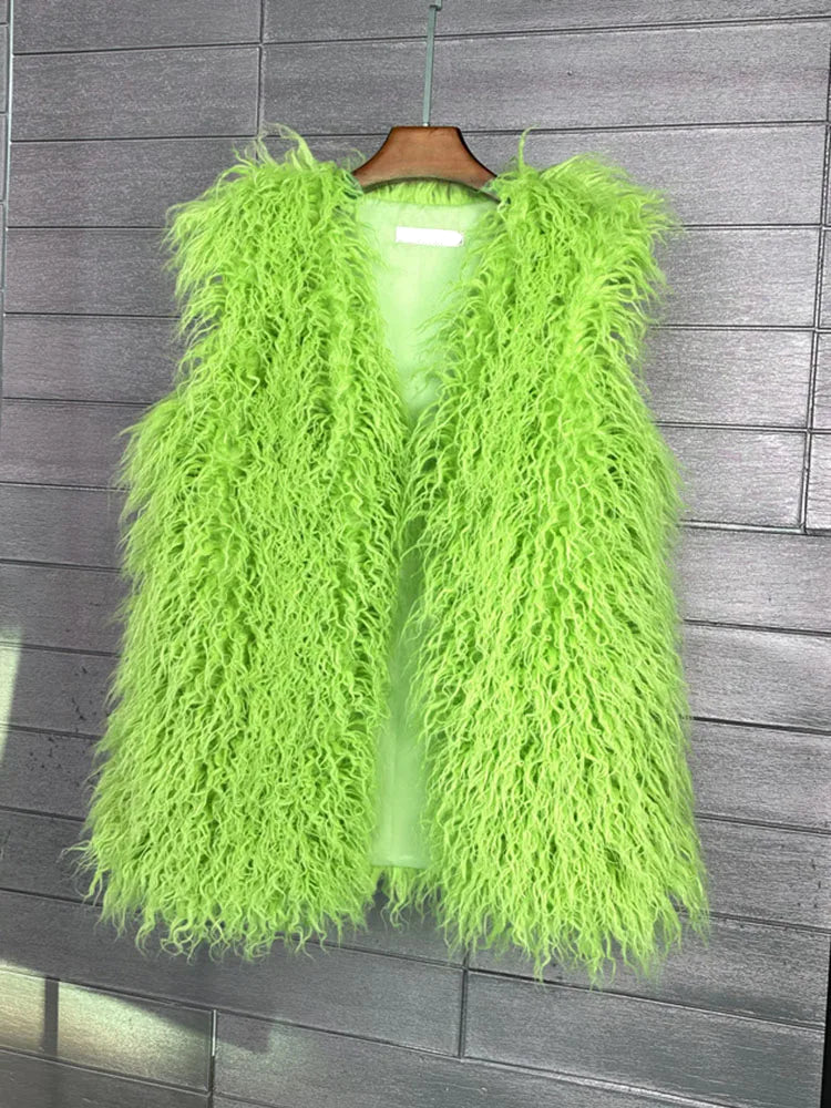 Faux Mongolian Fur Gilet - Festigal