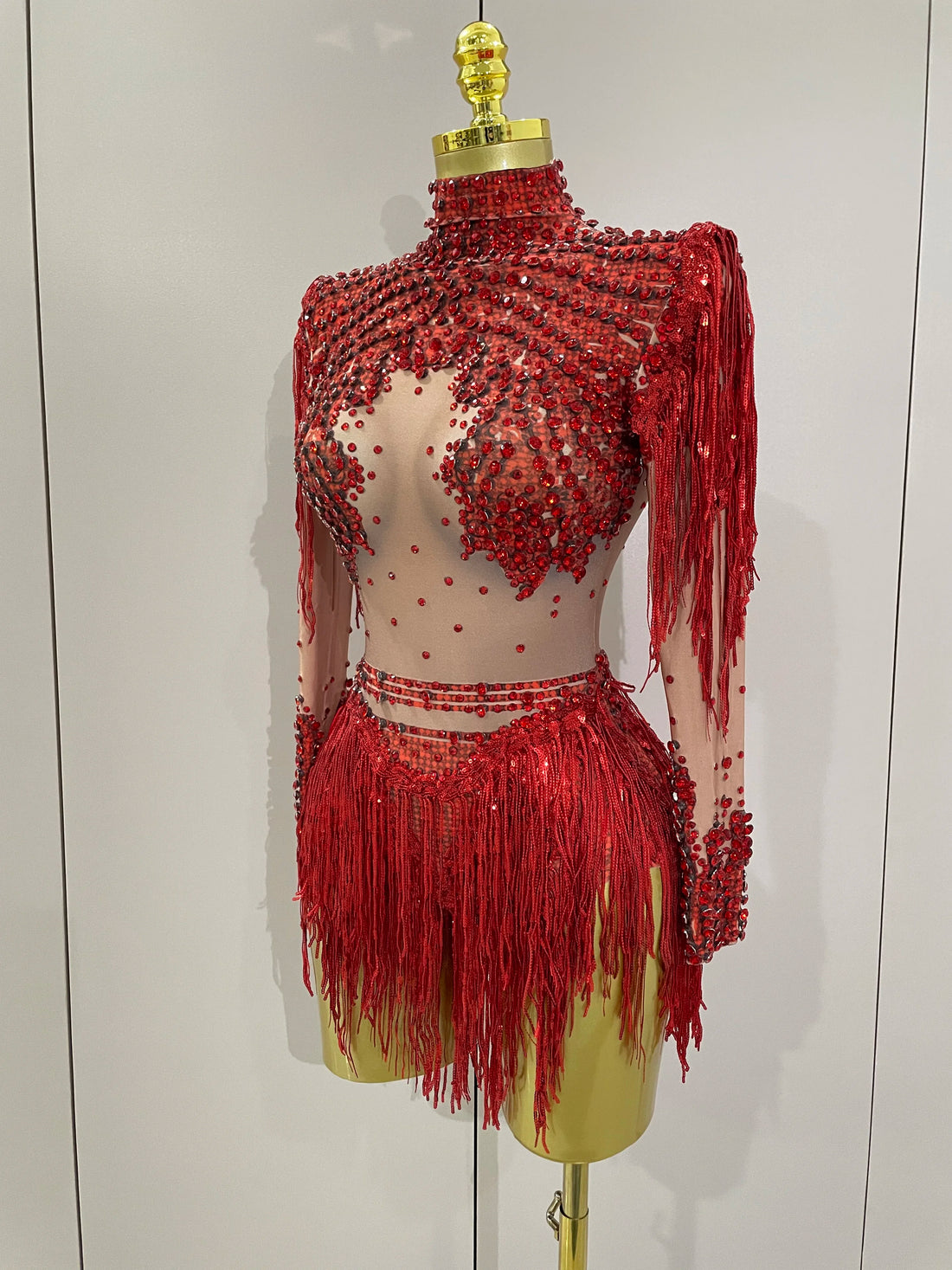 Rhinestone Tassel Bodysuit - Festigal