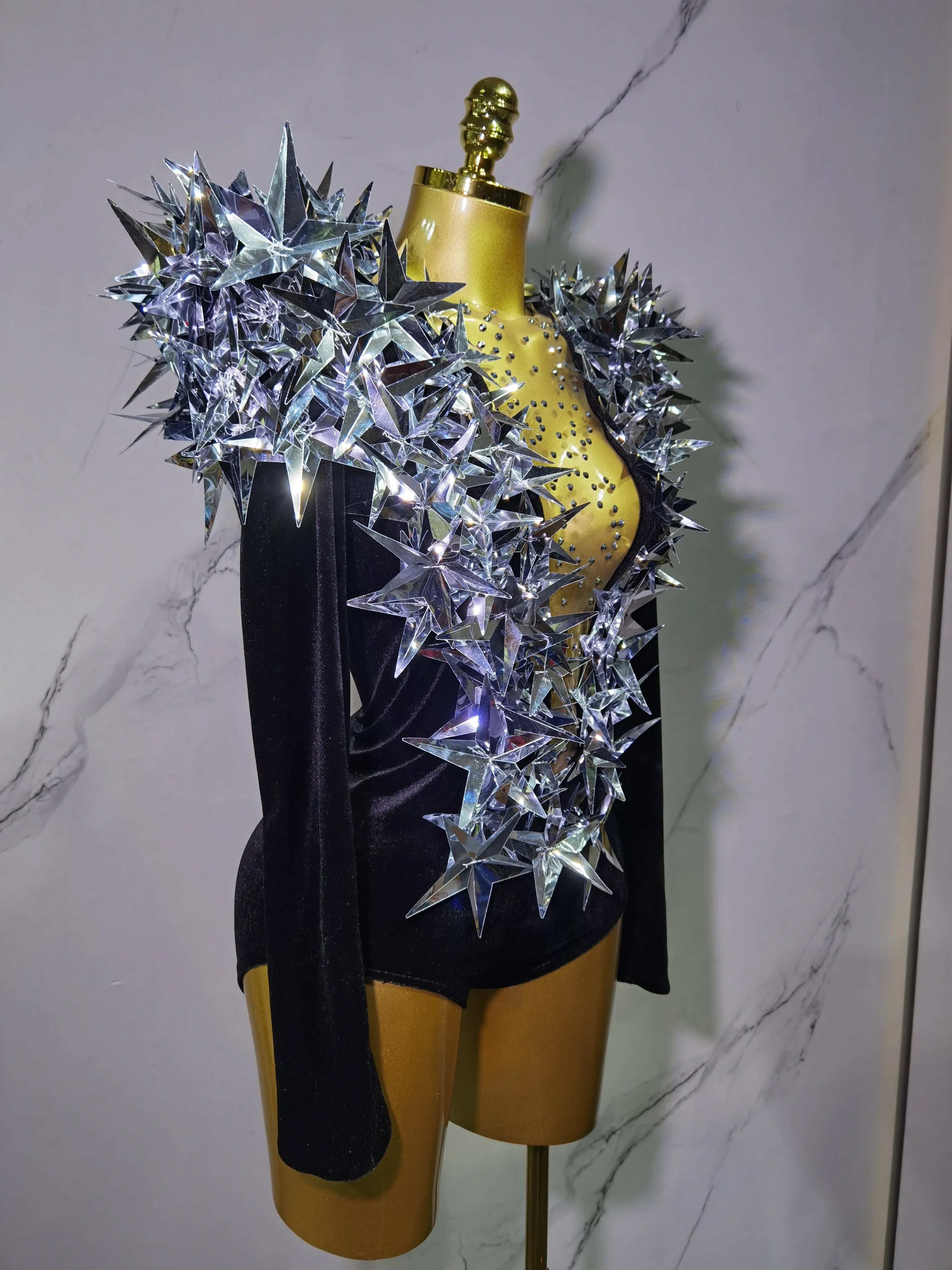 Heavily Embellished Star Bodysuit