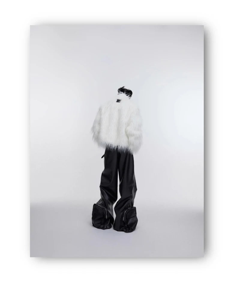 Men's Shaggy Faux Fur Jacket - Festigal