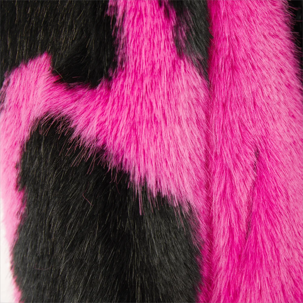 Faux Mink Fur Contrast Coat - Festigal