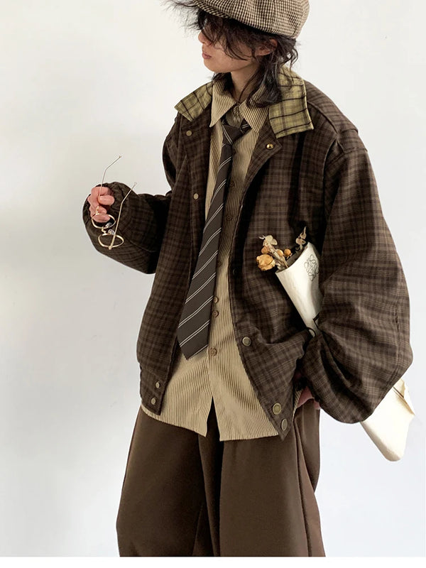 Men's Patchwork Plaid Jacket