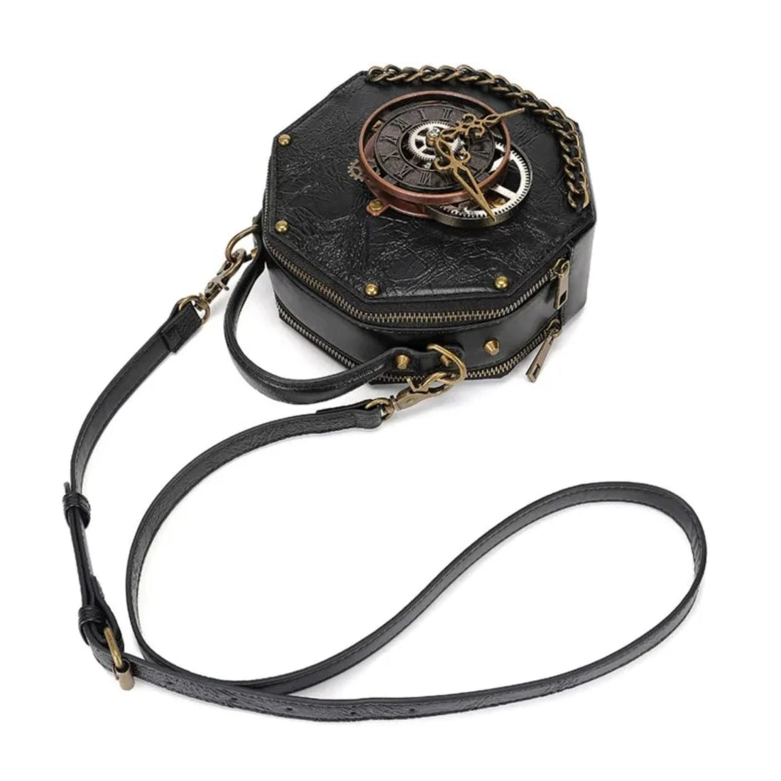 Steampunk Faux Leather Messenger Bag - Festigal
