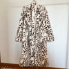 Snow Leopard Style Faux Fur Coat - Festigal