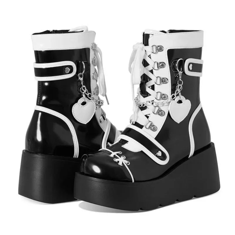 Kawaii Heart Platform Boots - Festigal