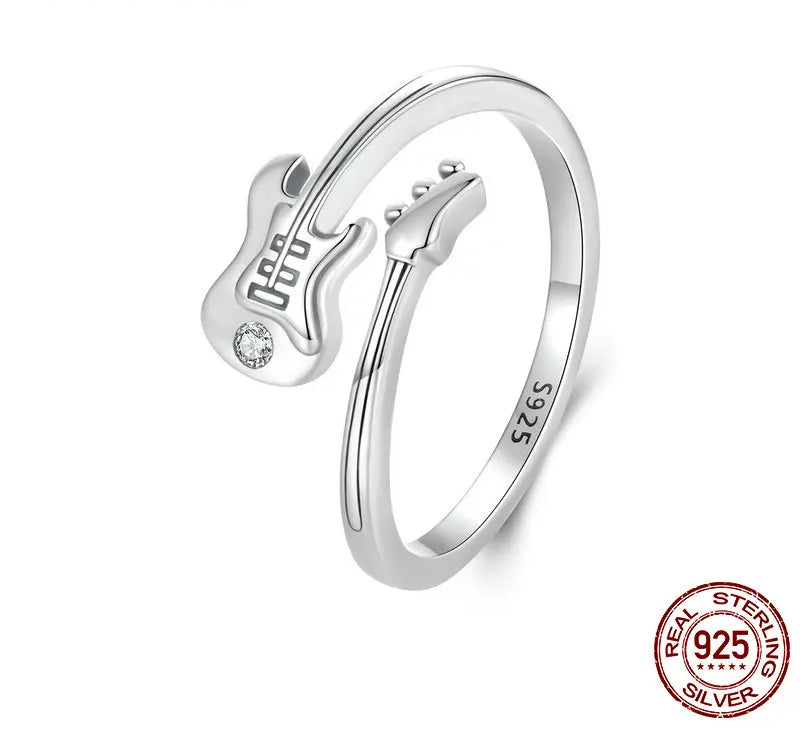 Sterling Silver Guitar Ring