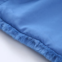 Blue For You Faux Fur Short Waist Jacket - Festigal