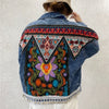 Embroided Oversized Light Blue Denim Jacket - Festigal
