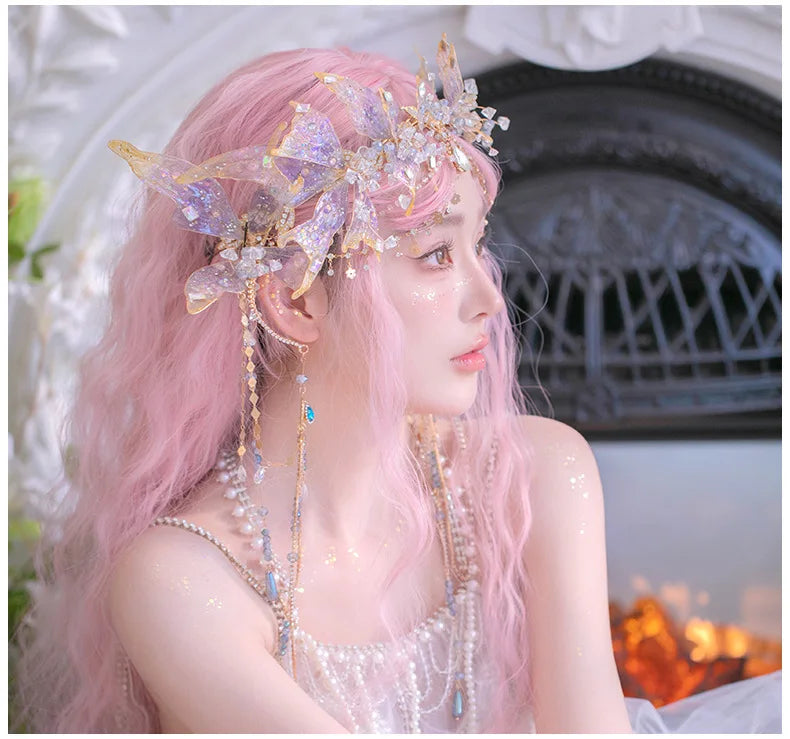 Fairy Crystal Crown & Ear Cuff Set