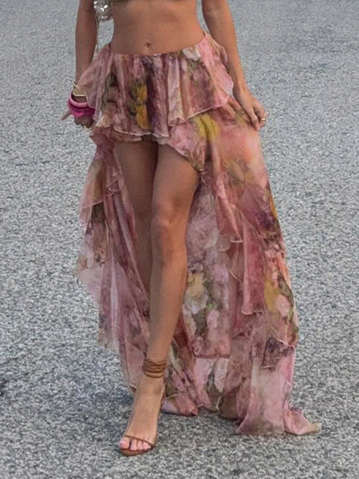 Floral Asymmetrical Shorts - Festigal