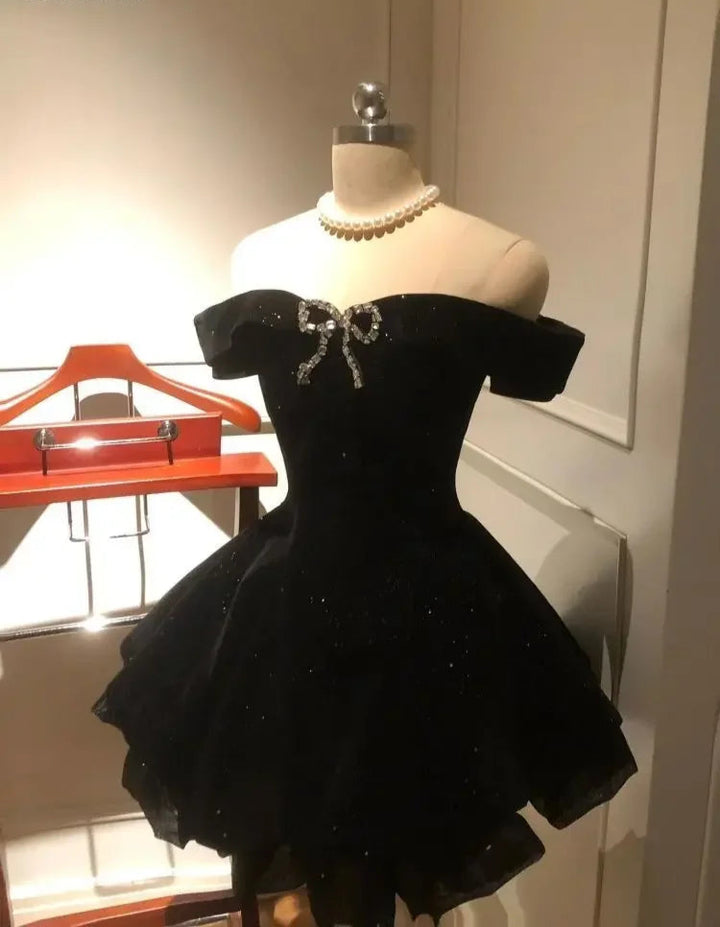 Velvet Glitter Skater Dress - Festigal