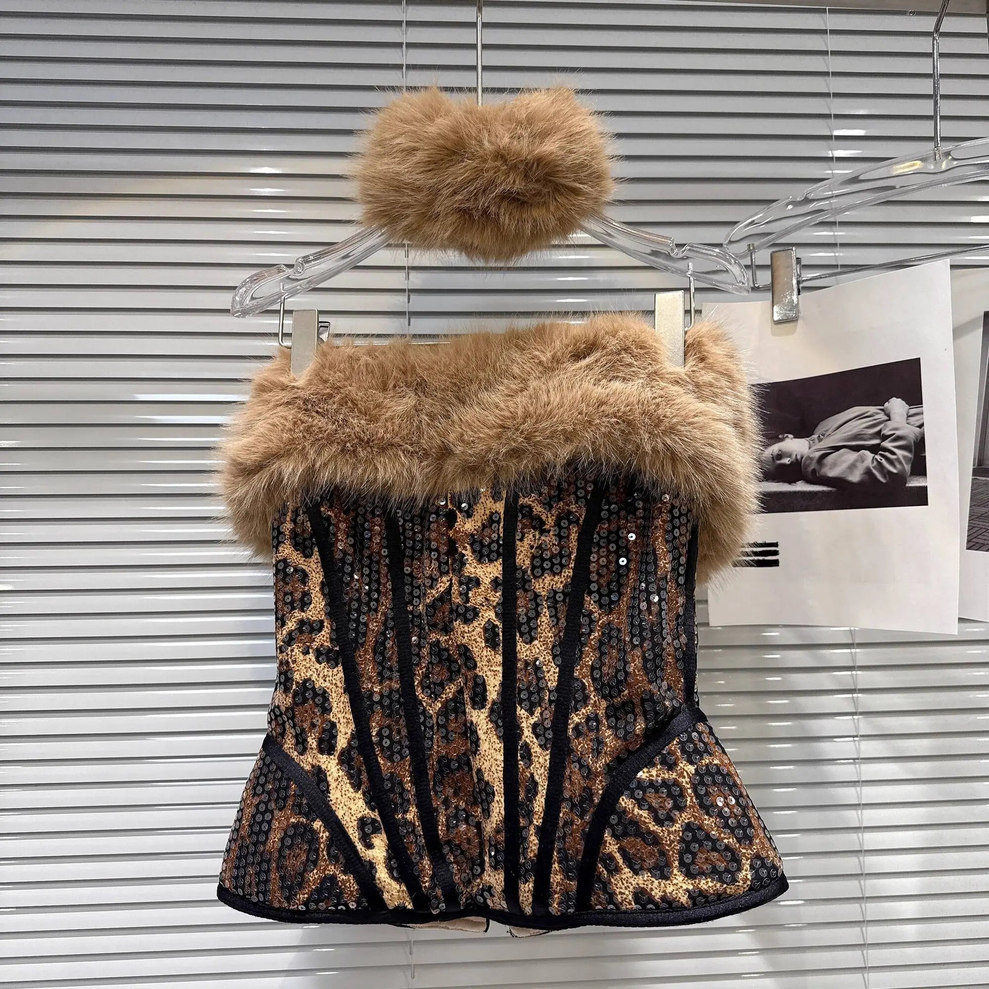 Leopard Print & Faux Fur Three Piece Set - Festigal