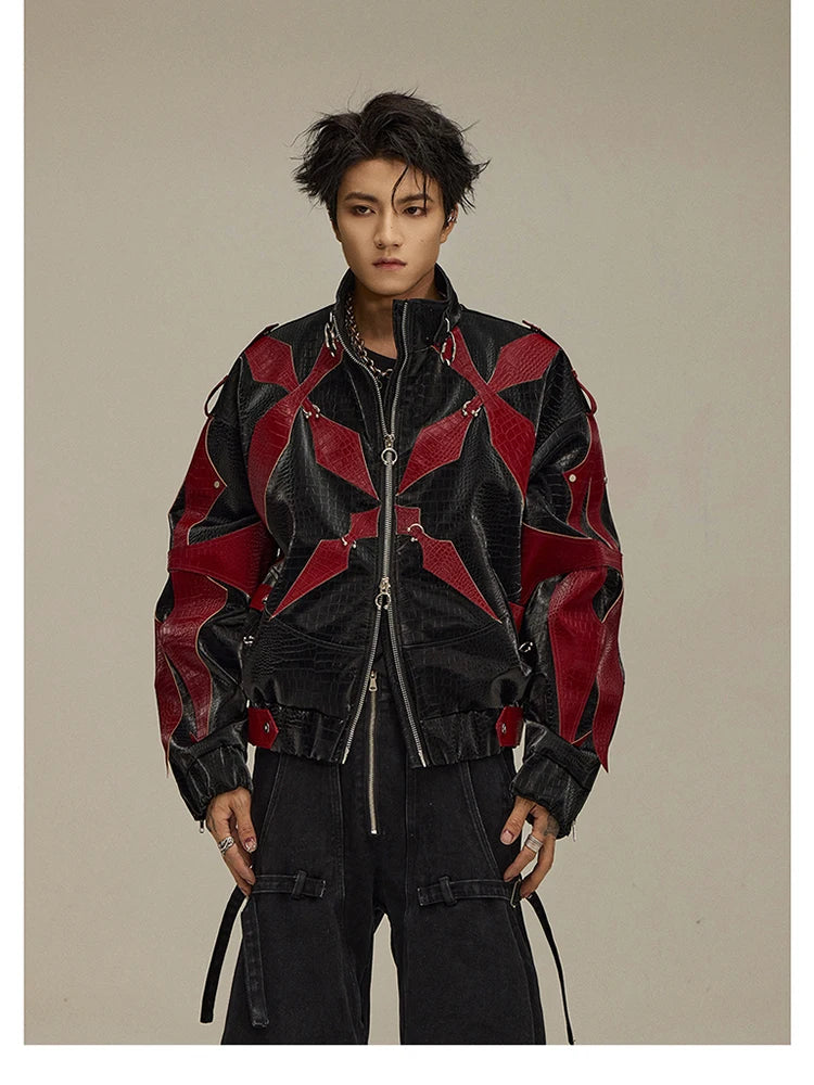 Mens Crocodile Faux Leather Jacket