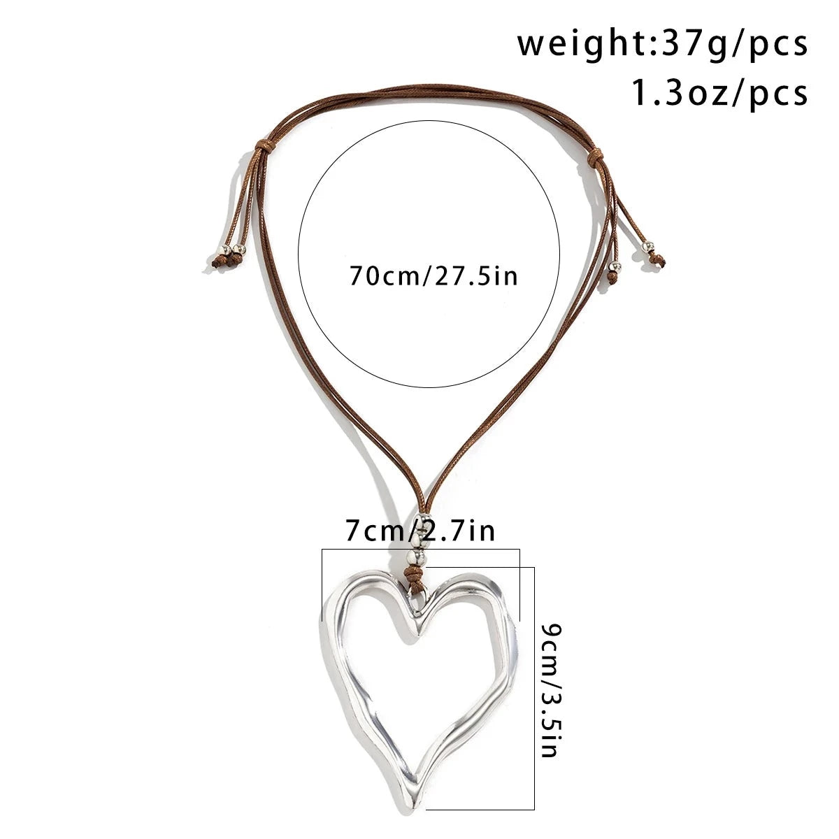 Big Boho Heart Pendant Necklace - Festigal