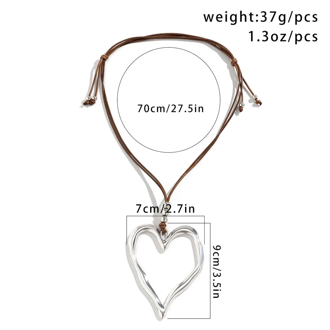 Big Boho Heart Pendant Necklace - Festigal