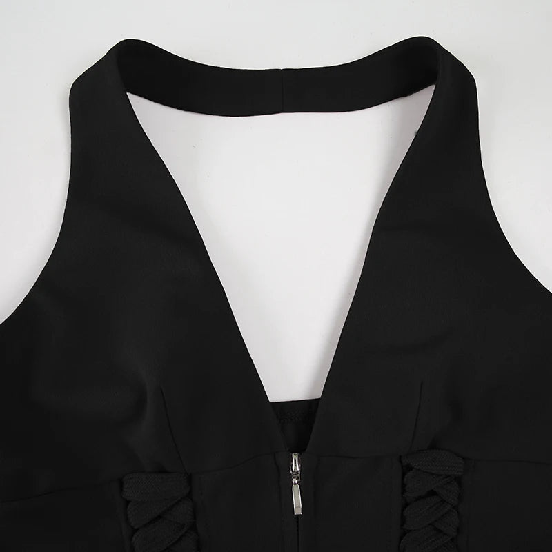 Lace Up V Neck Bandage Top - Festigal