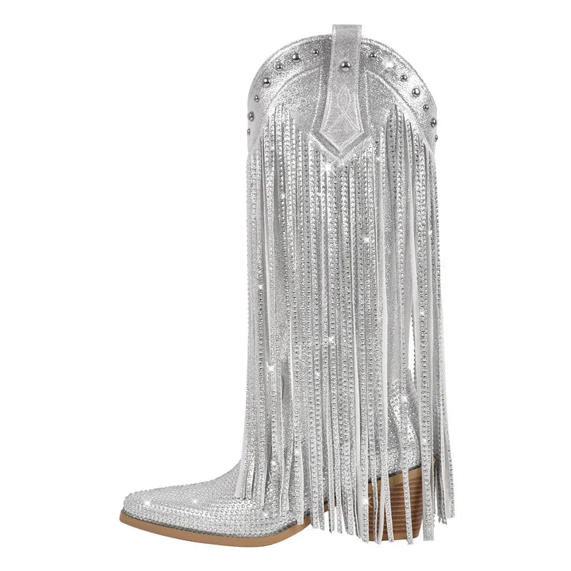 Rhinestone Tassel Cowgirl Boots